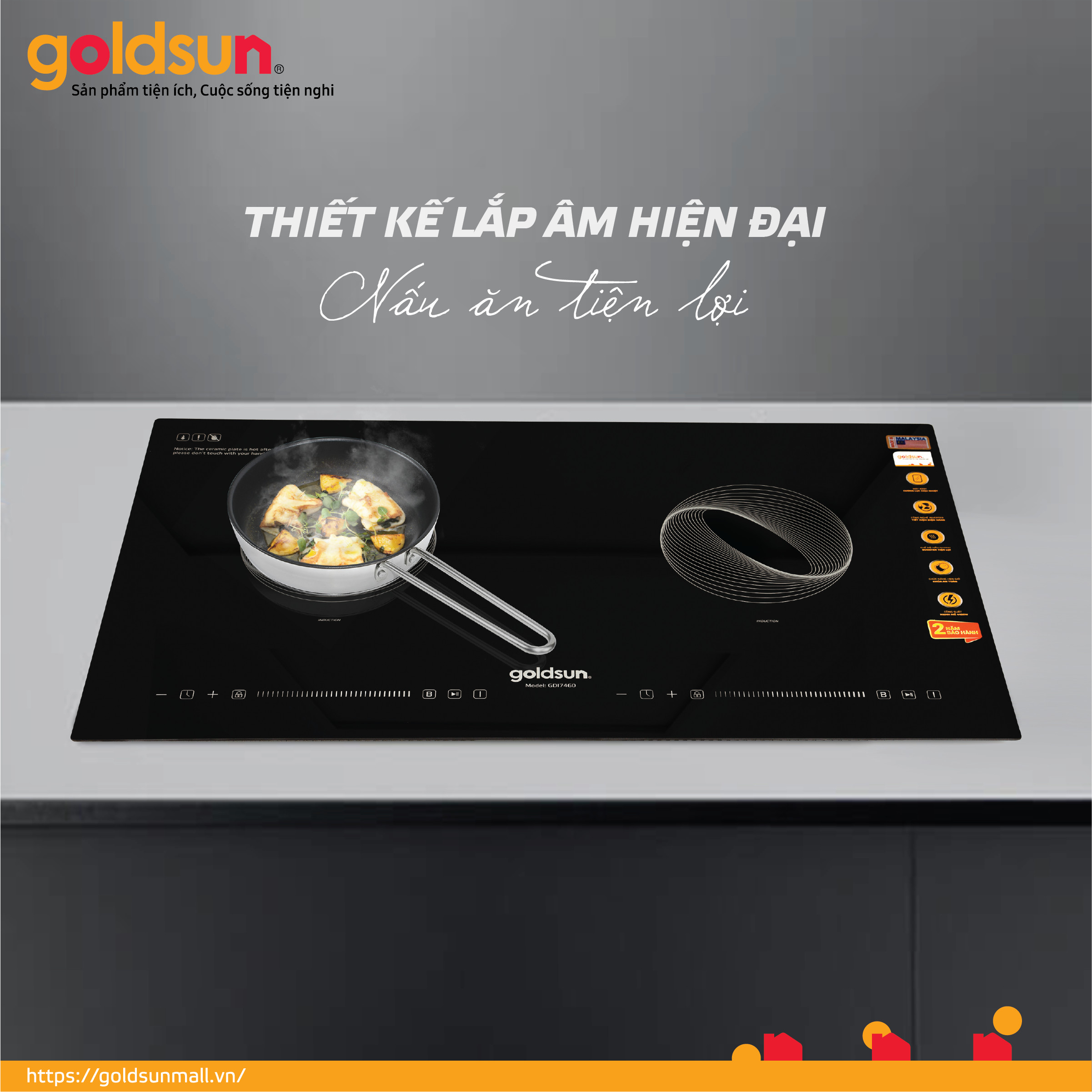 Bếp điện từ đôi Goldsun GDI7460