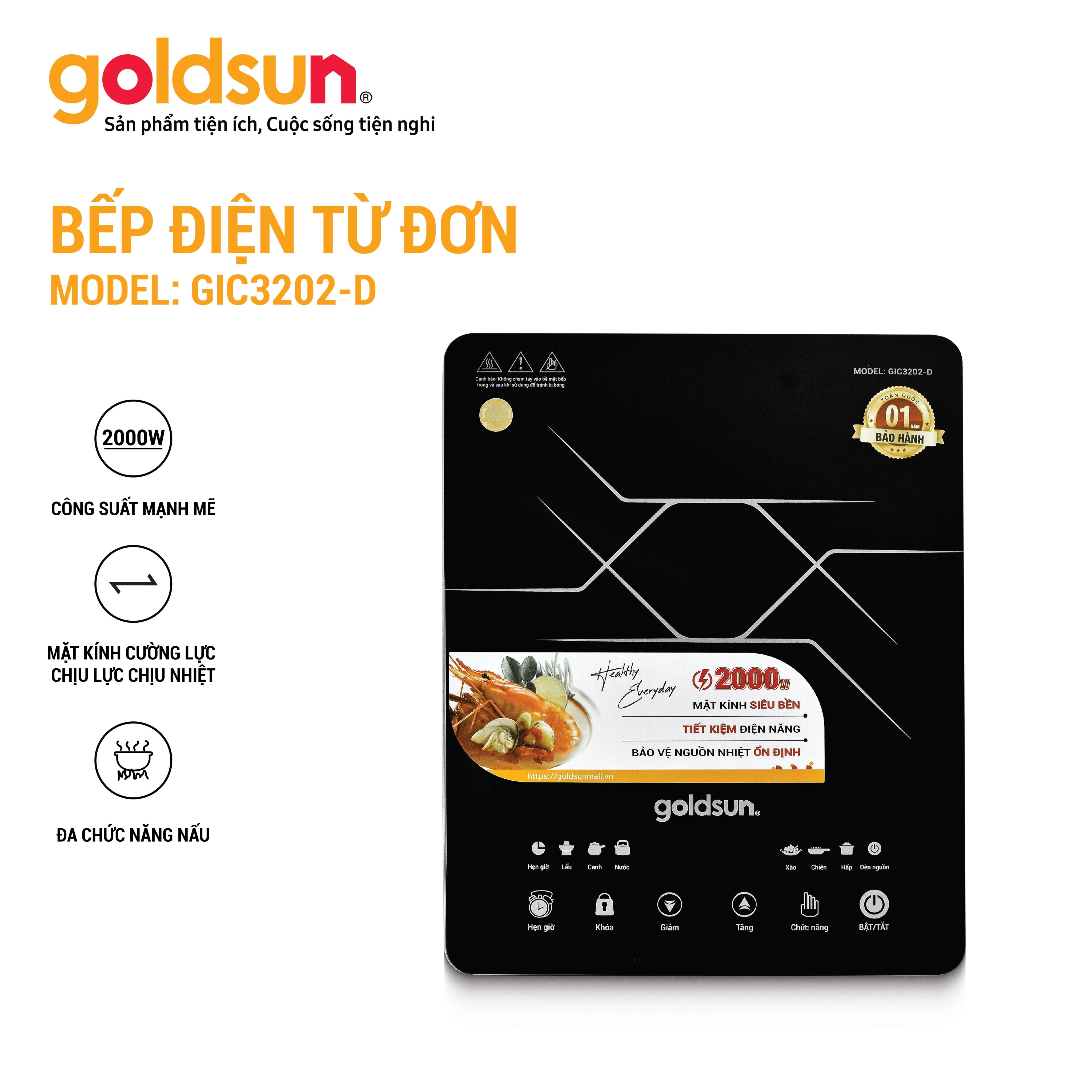 Bếp điện từ đơn Goldsun GIC3202-D