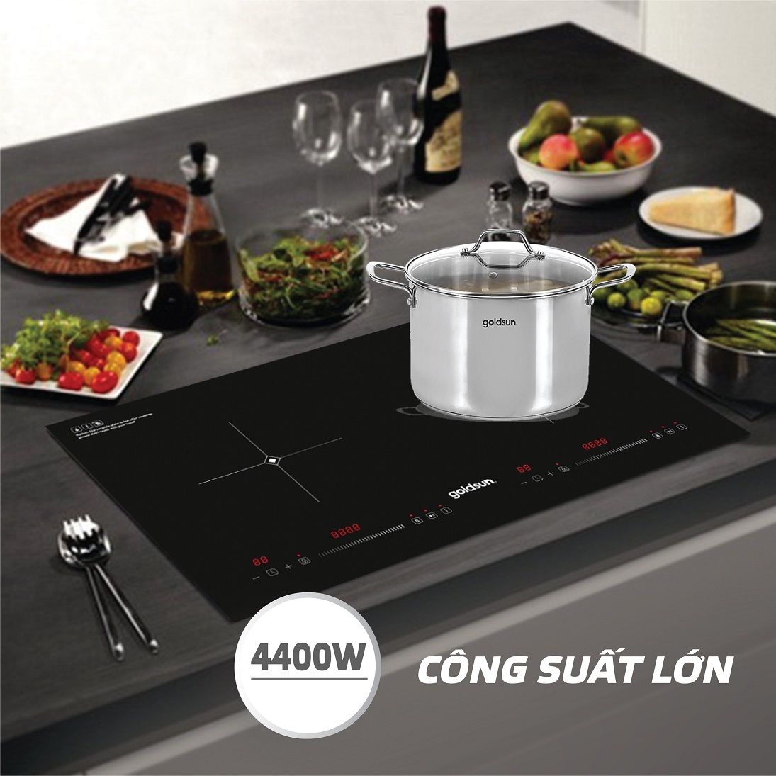 Bếp điện từ đôi Goldsun GDI7440