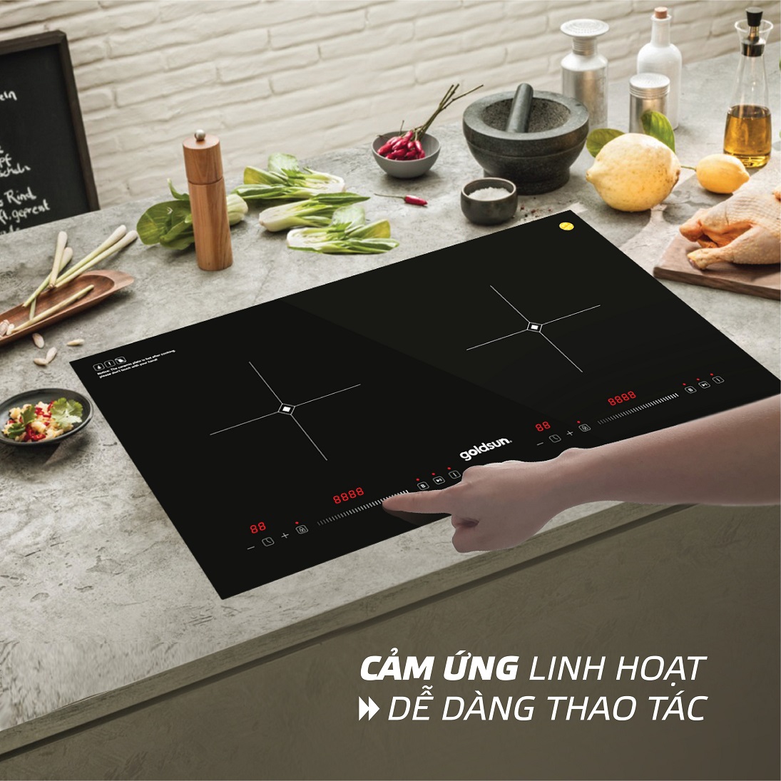 Bếp điện từ đôi Goldsun GDI7440