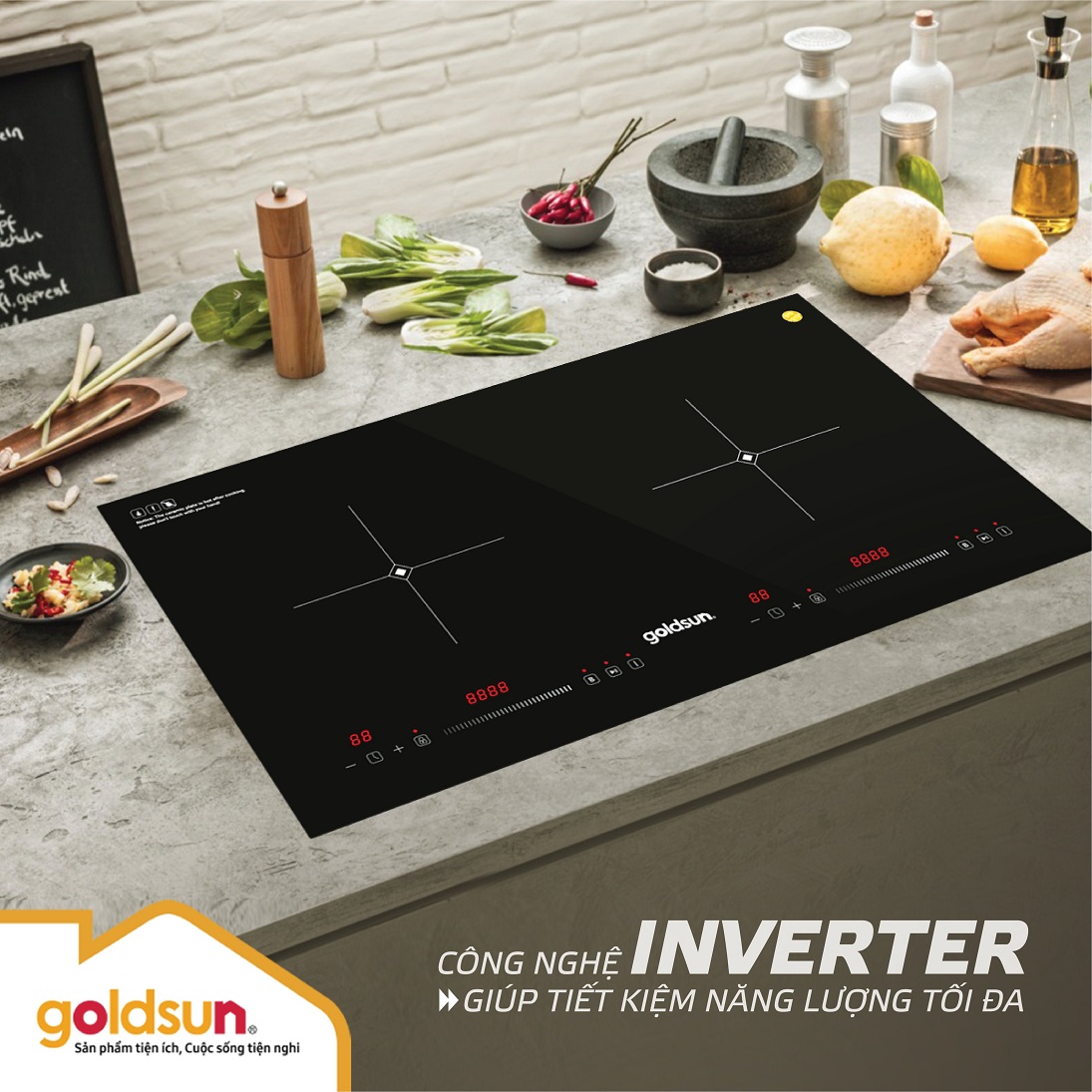 Bếp điện từ đôi Goldsun GDI7440