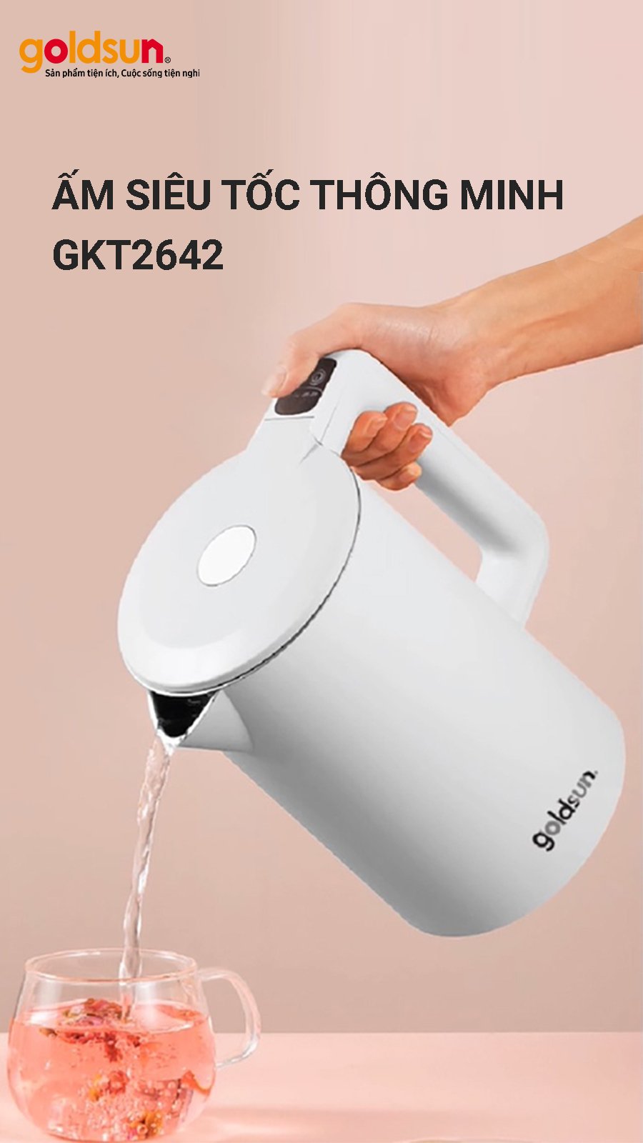 Ấm siêu tốc thông minh 1,7L Goldsun GKT2642