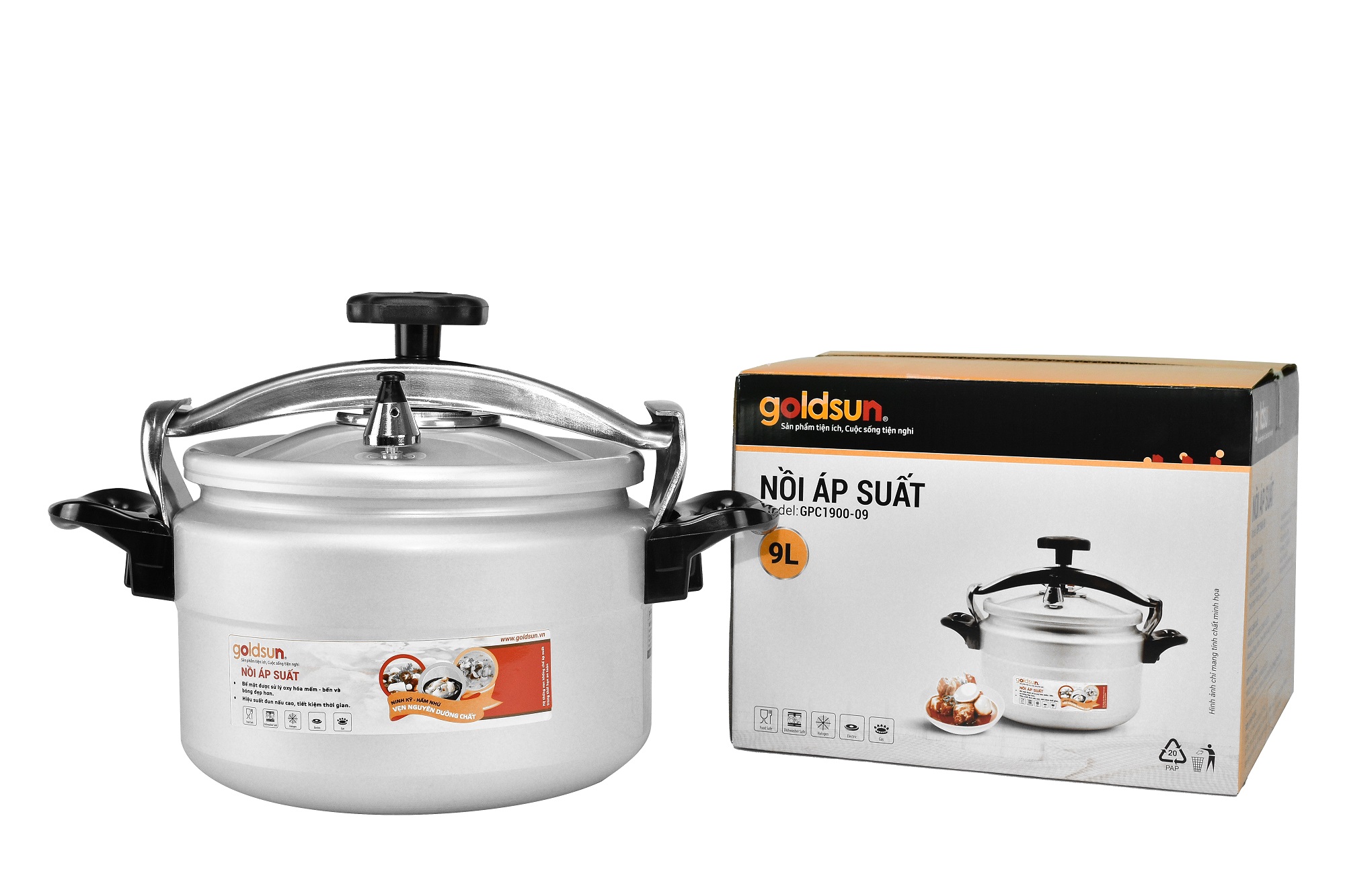 Nồi áp suất nhôm anod Goldsun GPC1900-09