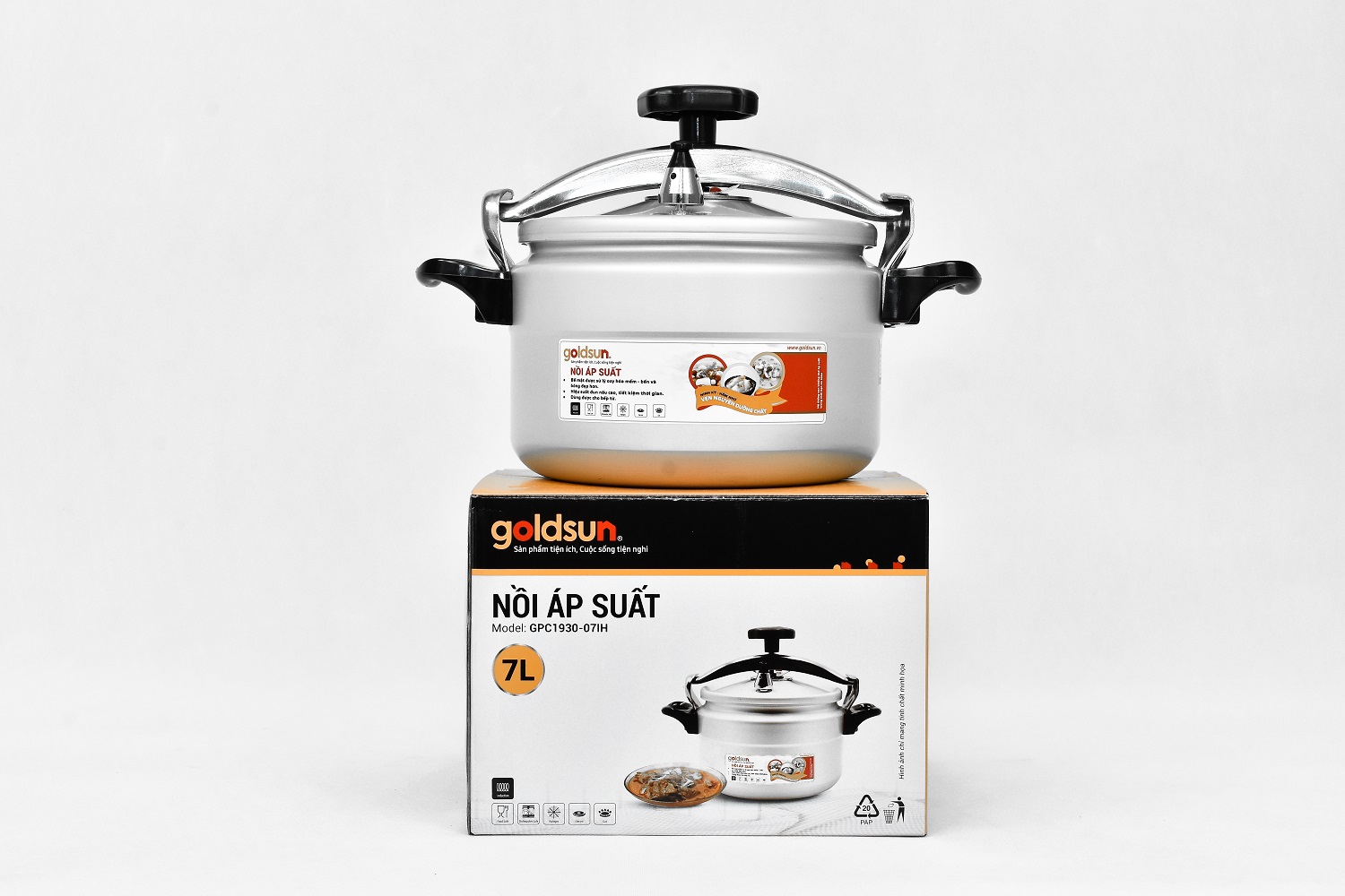 Nồi áp suất nhôm đáy từ 7L Goldsun GPC1930-07IH