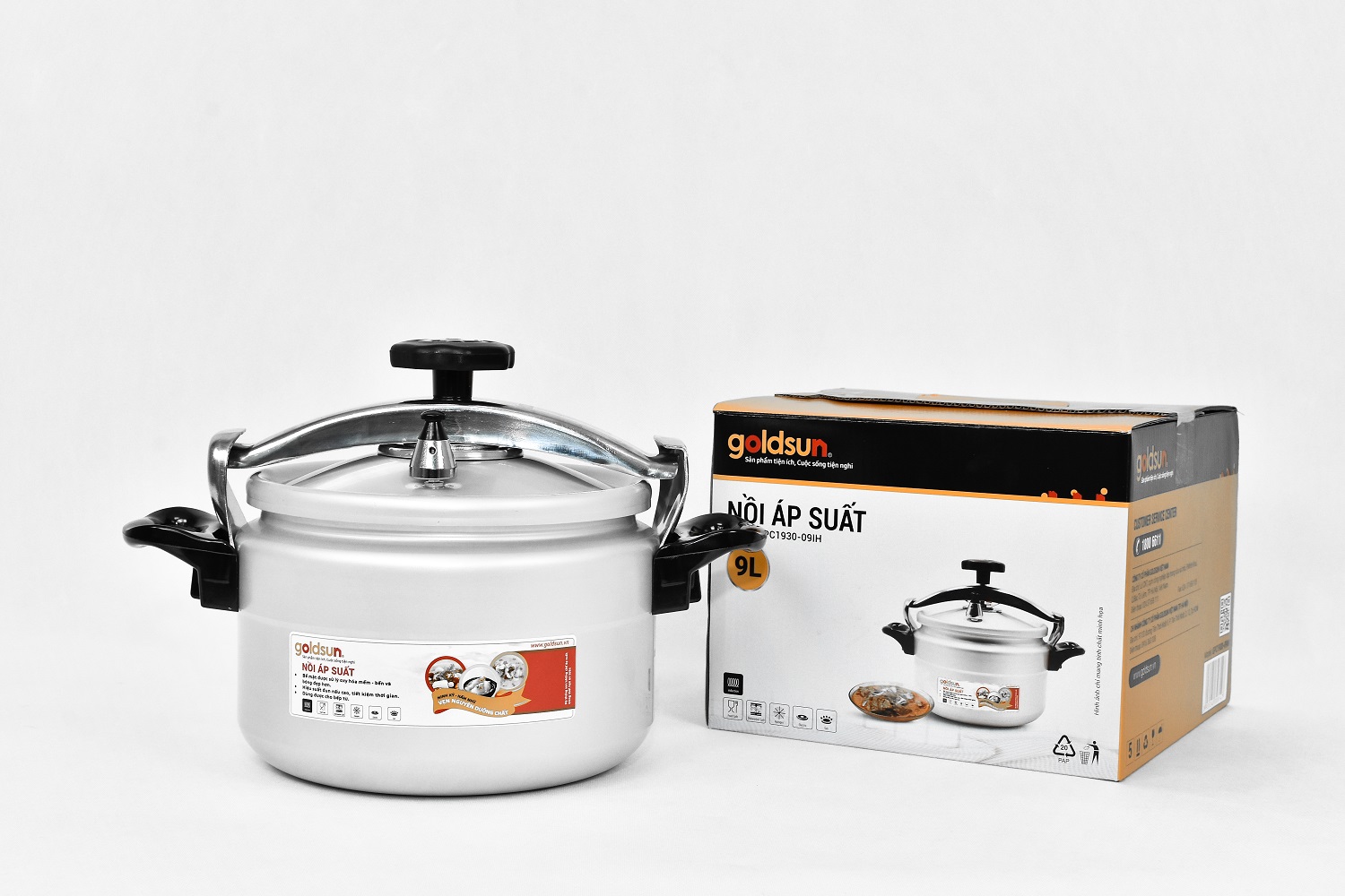 Nồi áp suất nhôm đáy từ 9L Goldsun GPC1930-09IH