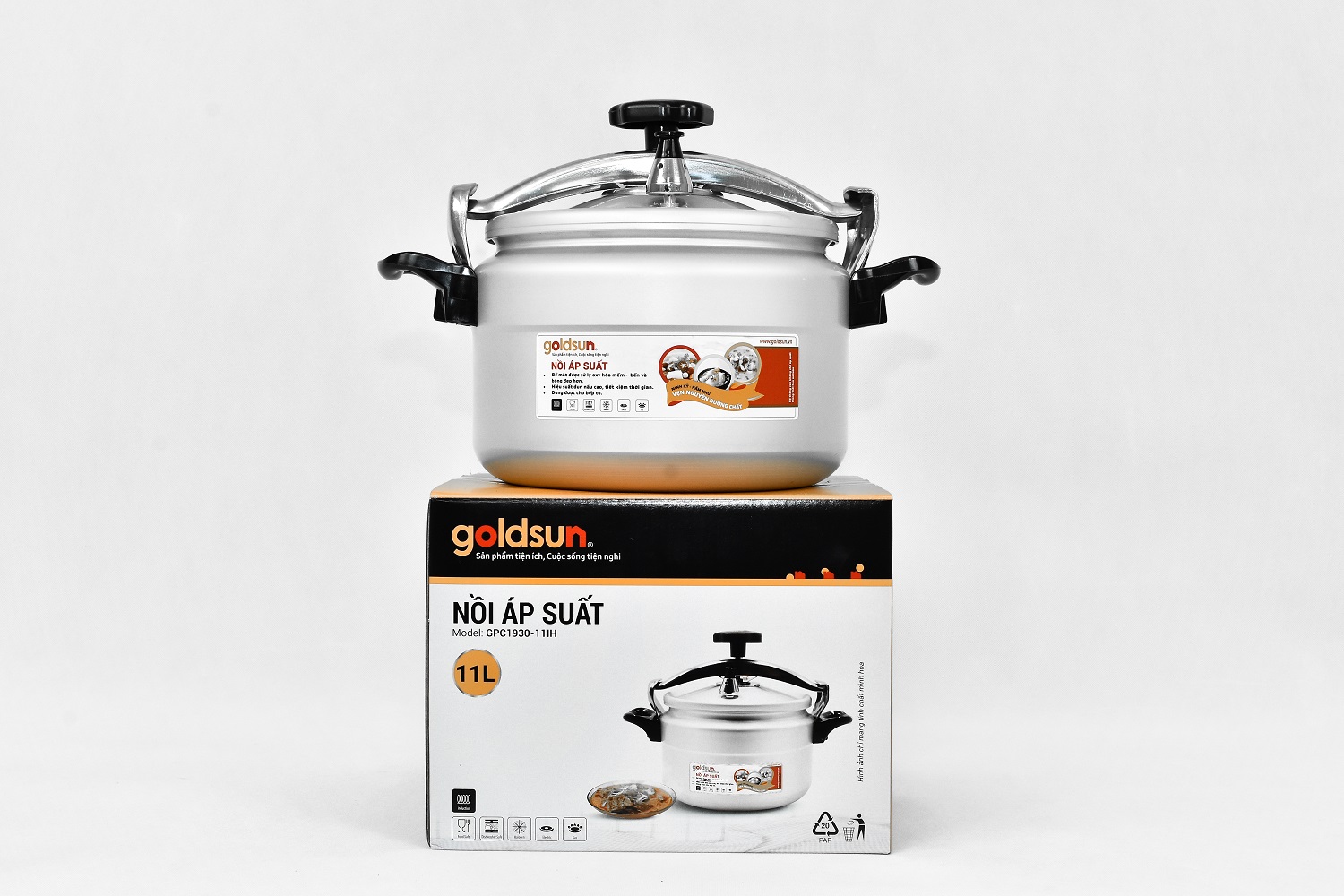 Nồi áp suất nhôm đáy từ 11L Goldsun GPC1930-11IH