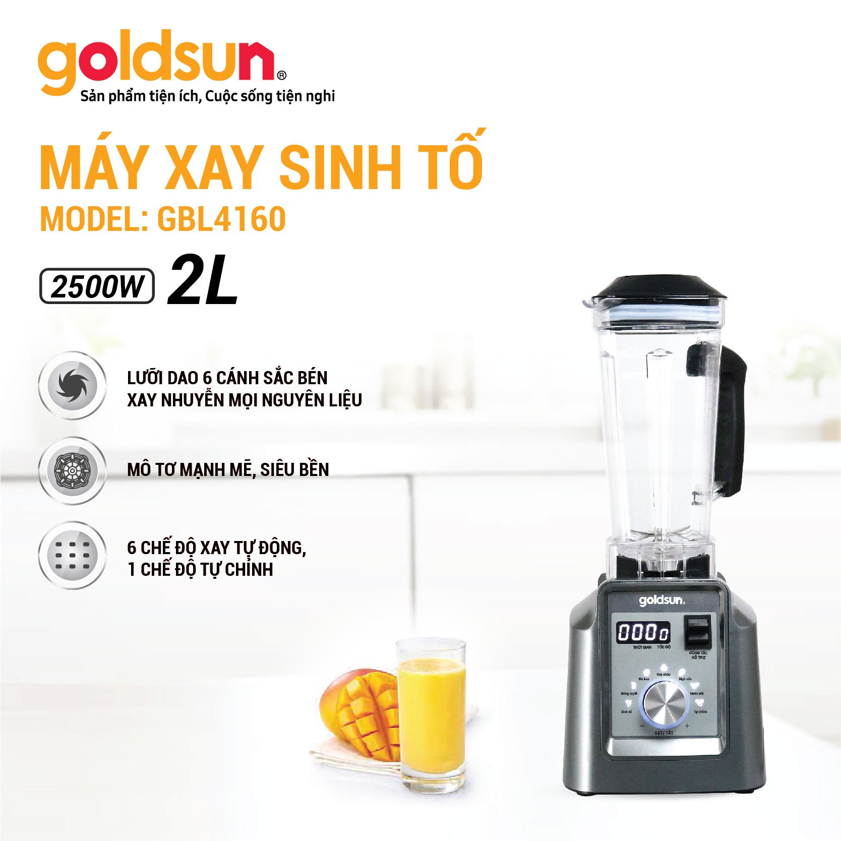 Máy xay sinh tố tốc độ cao Goldsun GBL4160