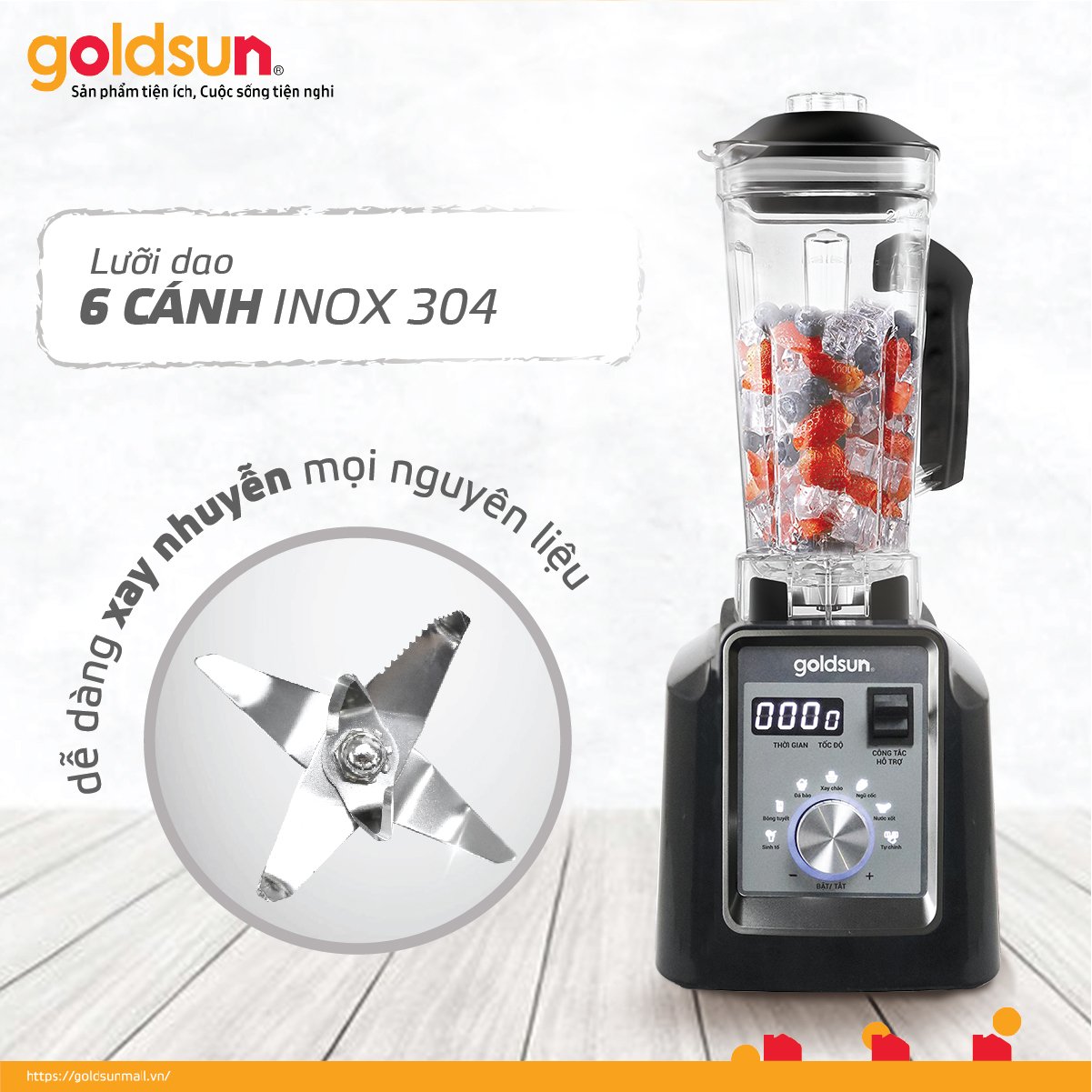 Máy xay sinh tố tốc độ cao Goldsun GBL4160