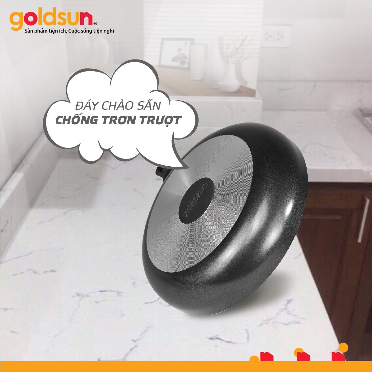 Chảo chống dính Goldsun GPA1200 (16,18,20,22,24,26,28cm)