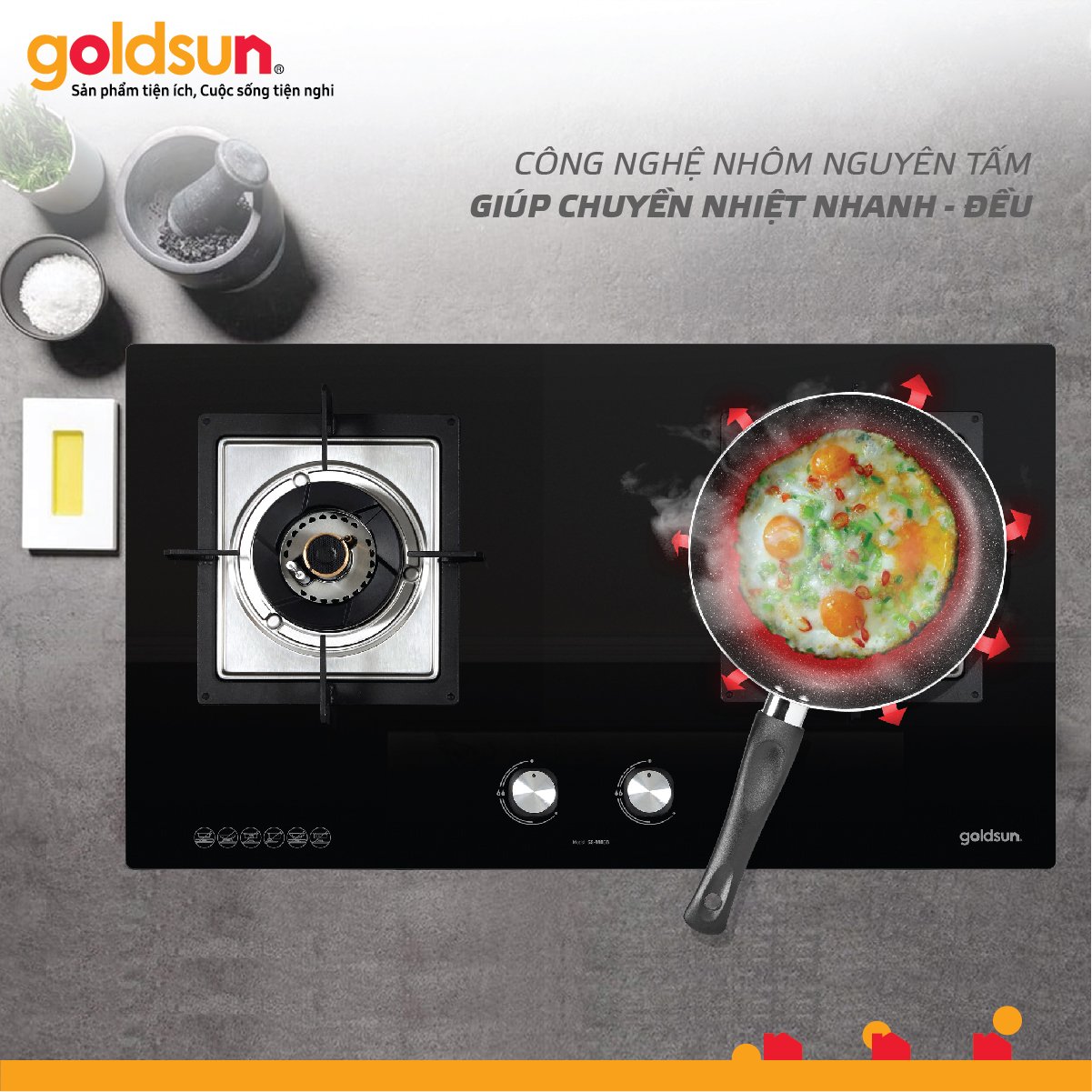 Chảo chống dính Goldsun GPA1200 (16,18,20,22,24,26,28cm)