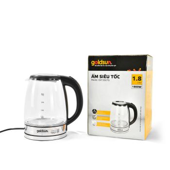 Ấm siêu tốc thủy tinh 1,8L Goldsun GKT2607G