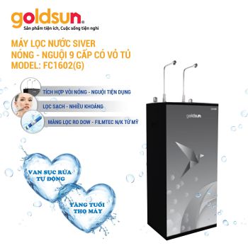 Máy lọc nước goldsun Silver Nóng - Nguội 9 cấp có vỏ tủ - FC1602(G)