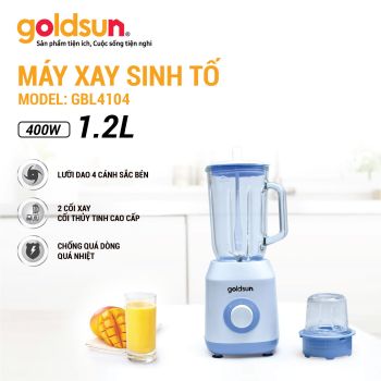 Máy xay sinh tố Goldsun công suất 400W, 2 cối thủy tinh GBL4104