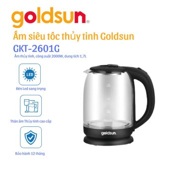 Ấm siêu tốc thủy tinh 1,8L Goldsun GKT2601G