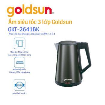 Ấm siêu tốc 3 lớp giữ nhiệt 1,7L Goldsun GKT2641BK