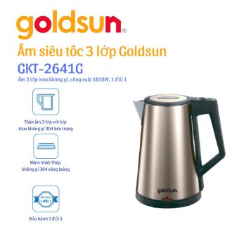Ấm siêu tốc 3 lớp giữ nhiệt 1,7L Goldsun GKT2641G